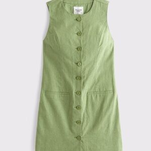 Abercrombie & Fitch Olive Button-Up Mini Dress